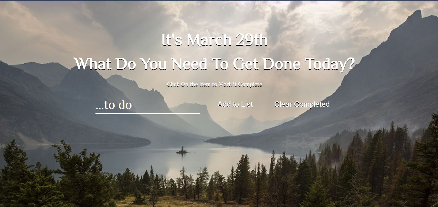 preview of todo react app
